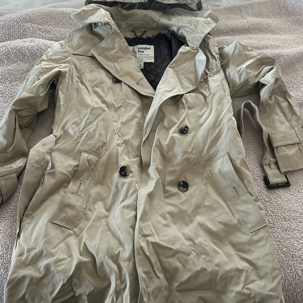 London Fog Khaki Double-Breasted Coat